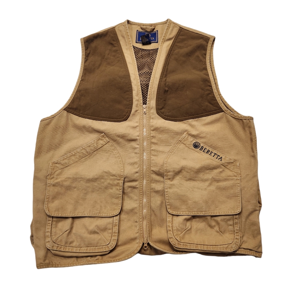 Beretta Upland Bird Hunting Shooting Utility Vest. Mens Size 2XL Brown Tan.
